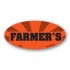 Farmer's Fluorescent Red Oval Merchandising Label Copyright A1PKG.com - 10703