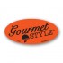 Gourmet Style Fluorescent Red Oval Merchandising Labels - Copyright - A1PKG.com SKU # 10746