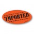 Imported Fluorescent Red Oval Merchandising Labels - Copyright - A1PKG.com SKU - 10748