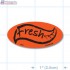 Fresh Fluorescent Red Oval Merchandising Labels - Copyright - A1PKG.com SKU - 10852