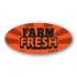 Farm Fresh Fluorescent Red Oval Merchandising Labels - Copyright - A1PKG.com SKU - 10855