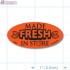 Made Fresh In Store Fluorescent Red Oval Merchandising Labels - Copyright - A1PKG.com SKU - 10858