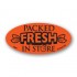 Packed Fresh In Store Fluorescent Red Oval Merchandising Labels - Copyright - A1PKG.com SKU - 10861