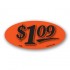 $1.09 Fluorescent Red Oval Merchandising Price Label Copyright A1PKG.com - 14409