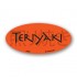 Teriyaki- With Translation Fluorescent Red Oval Merchandising Labels - Copyright - A1PKG.com SKU - 10902