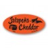 Jalapeno and Cheddar Fluorescent Red Oval Merchandising Label Copyright A1PKG.com - 10909
