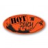 Hot 'n Spicy Fluorescent Red Oval Merchandising Labels - Copyright - A1PKG.com SKU - 10964