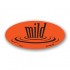 Mild Fluorescent Red Oval Merchandising Labels - Copyright - A1PKG.com SKU - 10965