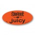 Sweet 'n Juicy Fluorescent Red Oval Merchandising Labels - Copyright - A1PKG.com SKU - 10967