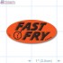 Fast Fry Fluorescent Red Oval Merchandising Labels - Copyright - A1PKG.com SKU - 11006