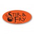 Stir & Fry Fluorescent Red Oval Merchandising Labels - Copyright - A1PKG.com SKU # 11010