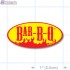 Bar-B-Q Bright Yellow Oval Merchandising Labels - Copyright - A1PKG.com SKU - 11011