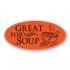 Great For Soup Fluorescent Red Oval Merchandising Labels - Copyright - A1PKG.com SKU - 11071