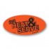 Just Heat & Serve Fluorescent Red Oval Merchandising Labels - Copyright - A1PKG.com SKU - 11072