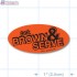 Just Brown & Serve Fluorescent Red Oval Merchandising Labels - Copyright - A1PKG.com SKU - 11073