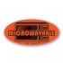 Microwavable Fluorescent Red Oval Merchandising Labels - Copyright - A1PKG.com SKU - 11074