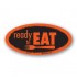 Ready To Eat Fluorescent Red Oval Merchandising Labels - Copyright - A1PKG.com SKU - 11077