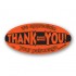 Paid Thank You Fluorescent Red Oval Merchandising Labels - Copyright - A1PKG.com SKU - 11285