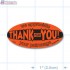 Paid Thank You Fluorescent Red Oval Merchandising Labels - Copyright - A1PKG.com SKU - 11285