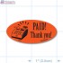 Paid Thank You Fluorescent Red Oval Merchandising Labels - Copyright - A1PKG.com SKU - 11286