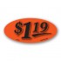 $1.19 Fluorescent Red Oval Merchandising Price Label Copyright A1PKG.com - 14410