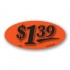 $1.39 Fluorescent Red Oval Merchandising Price Label Copyright A1PKG.com - 14412