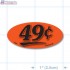 49¢ Fluorescent Red Oval Merchandising Price Label Copyright A1PKG.com - 14401