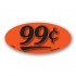 99¢ Fluorescent Red Oval Merchandising Price Label Copyright A1PKG.com - 14407