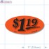 $1.19 Fluorescent Red Oval Merchandising Price Label Copyright A1PKG.com - 14410