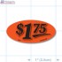 $1.75 Fluorescent Red Oval Merchandising Price Label Copyright A1PKG.com - 14417