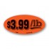 $3.99/ LB Fluorescent Red Oval Merchandising Labels - Copyright - A1PKG.com SKU - 14501