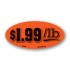 $1.99/lb Fluorescent Red Oval Merchandising Labels - Copyright - A1PKG.com SKU - 14503