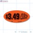 $3.49/lb Fluorescent Red Oval Merchandising Labels - Copyright - A1PKG.com SKU - 14506