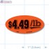$4.49/ lb Fluorescent Red Oval Merchandising Labels - Copyright - A1PKG.com SKU - 14507