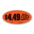 $4.49/ lb Fluorescent Red Oval Merchandising Labels - Copyright - A1PKG.com SKU - 14507