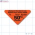 Reduced 50% Fluorescent Red Oval Merchandising Labels - Copyright - A1PKG.com SKU - 14903