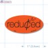 Reduced Scissors Fluorescent Red Oval Merchandising Labels - Copyright - A1PKG.com SKU - 14988