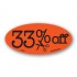 33% Off Fluorescent Red Oval Reduction Merchandising Labels - Copyright - A1PKG.com SKU - 14994