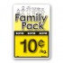 Family Pack Save 10¢ per kg Bright Yellow Rectangle Merchandising Labels - Copyright - A1PKG.com SKU - 15101