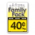 Family Pack Save 40¢ per kg Bright Yellow Rectangle Merchandising Labels - Copyright - A1PKG.com SKU - 15104
