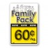 Family Pack Save 60¢ per kg Bright Yellow Rectangle Merchandising Labels - Copyright - A1PKG.com SKU - 15106