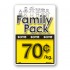 Family Pack Save 70¢ per kg Bright Yellow Rectangle Merchandising Labels - Copyright - A1PKG.com SKU - 15107