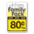 Family Pack Save 80¢ per kg Bright Yellow Rectangle Merchandising Labels - Copyright - A1PKG.com SKU - 15108