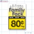 Family Pack Save 80¢ per kg Bright Yellow Rectangle Merchandising Labels - Copyright - A1PKG.com SKU - 15108