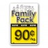 Family Pack Save 90¢ per kg Bright Yellow Rectangle Merchandising Labels - Copyright - A1PKG.com SKU - 15109