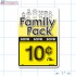Family Pack Save 10¢ per lb Bright Yellow Rectangle Merchandising Labels - Copyright - A1PKG.com SKU - 15114