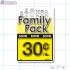Family Pack Save 30¢ per lb Bright Yellow Rectangle Merchandising Labels - Copyright - A1PKG.com SKU - 15116