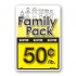 Family Pack Save 50¢ per lb Bright Yellow Rectangle Merchandising Labels - Copyright - A1PKG.com SKU - 15118