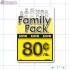 Family Pack Save 80¢ per lb Bright Yellow Rectangle Merchandising Labels - Copyright - A1PKG.com SKU - 15121