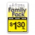 Family Pack Save $1.30 per lb Bright Yellow Rectangle Merchandising Labels - Copyright - A1PKG.com SKU - 15124